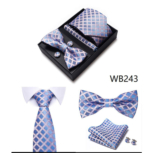 Herr slips fluga kostym presentförpackning 6-delad kostym slipsrem Business formell bröllopsslips WB243