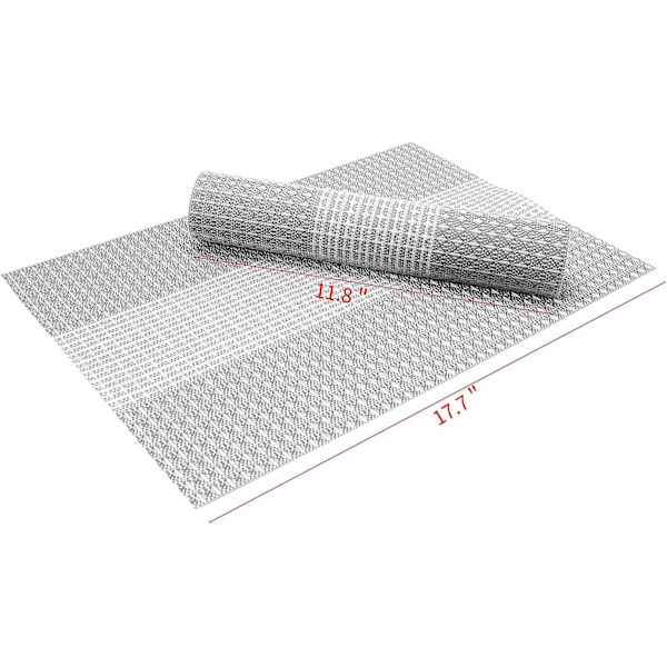 Pestävät PVC-muoviset tabletit, 6 kpl - Vinyyliset lasinaluset, kulutusta ja lämpöä kestävät tabletit (glitteri harmaa)