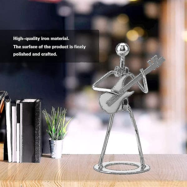 Metall Musiker Spiller Samlefigur, Samlefigur Ornamenter Gave Jern Gitarspiller Figur Dekor