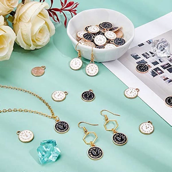 40 kpl Alloy Enamel Clock Charms Emaliriipus DIY-korujen valmistukseen