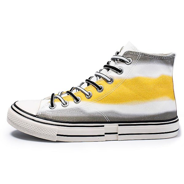 Herr Canvas Skor Mode Sneakers Låg Topp Tennis Skor Snörning Casual Skor 3D8768-1 Yellow EU 40