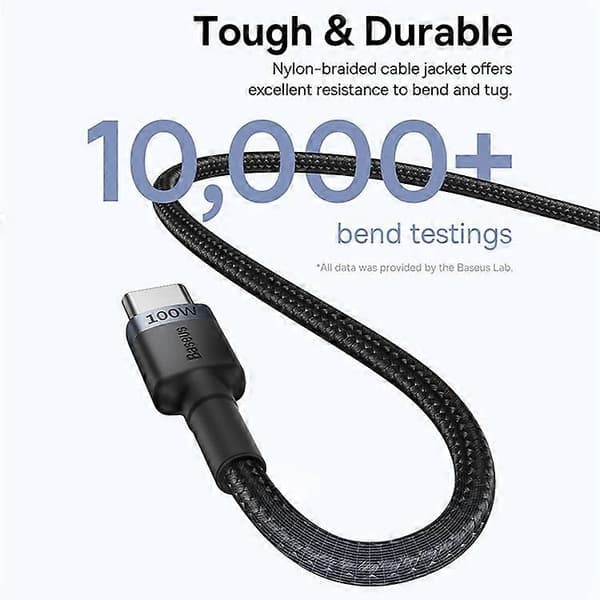 BASEUS Cafule Ladekabel Type-C til Type-C 100W 1m PD 100W Ladeledning, 2 stk (Rød / Grå)