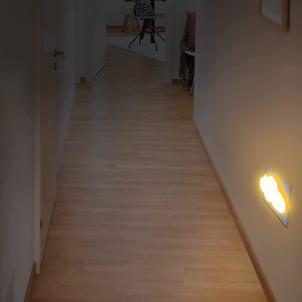Moln nattlampa strömbrytare [2-pack] Nattlampa för barn med skymningssensor, Liten LED-vägglampa för barnrum, Hallvägglampa, Trapphus
