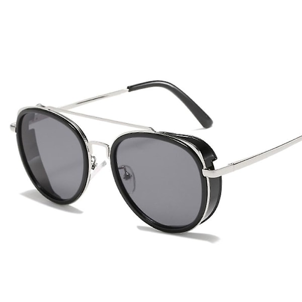 Retro Steam Punk Solbriller Runde Steampunk Dobbelt Bro Aviator Briller Til Kvinder Mænd style2