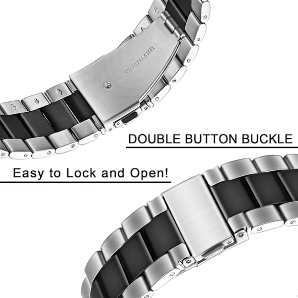 Galaxy Watch Remme 46mm / S3, Samsung Galaxy Watch3 45mm solid Rustfrit Stål 22mm Quick Release Rem Til Samsung Galaxy Galaxy Watch, Gear S3 Classic