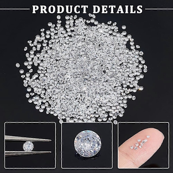 Klar Kubisk Zirkonia Stenar, Grad A, Facetterade CZ Diamant Rhinestone Pärlor