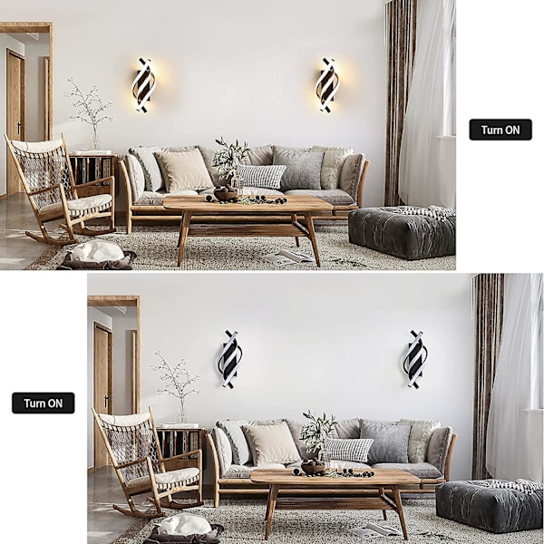 Indendørs Væglampe, moderne 12w Buet Design LED Væglampe, sconces 3000k Varmt Hvidt Lys [energi Klasse E]