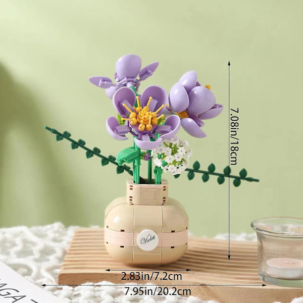 Blommor Bonsai Byggklossar, Kreativa Blommor Tegel Modell Set För Bästa Present Till Pojkar Flickor Unisex Vuxen