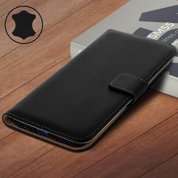 Læder Folio Etui til P Smart 2019 / Honor 10 Lite, Video Stand Sort