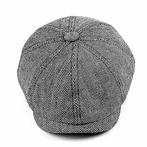 Herreternet sildebensmønstret kasket Beret Flat Cap