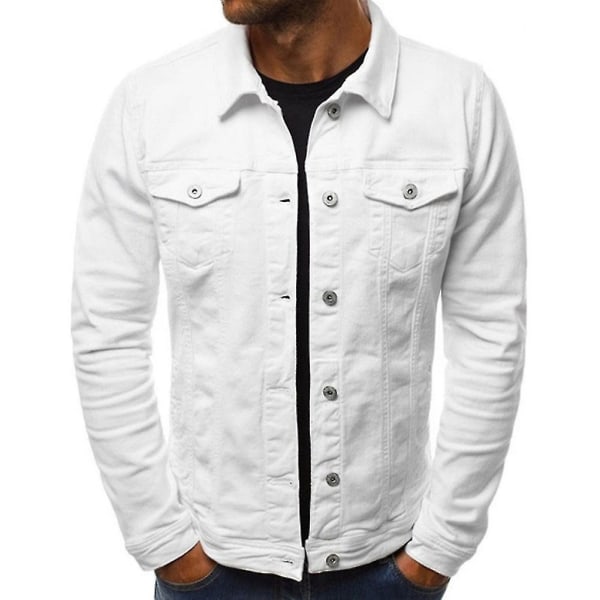 Herr Denim Slim Jackor Jackor Solid Långärmad 2 Framfickor Rock För Höst Ny M A