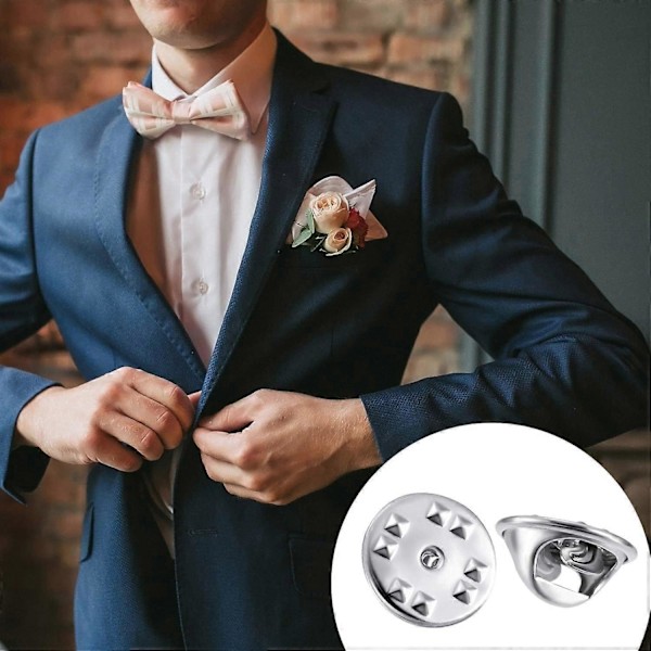 50 Stycken Nål Baksidor Silver Slipsnål Baksidor Fjäril Koppling Nål Baksidor Ersättning Metall En