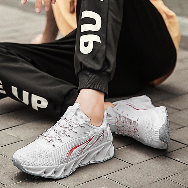 Herresko Flyvende Vævet Fritidssko Åndbare Sneakers Sportssko 8818 White EU 40