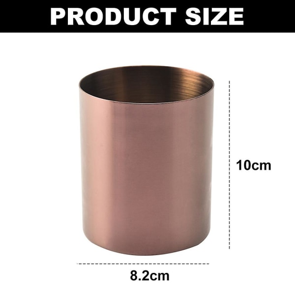 Pennfodral, Cylinder Makeup Borstar Kopp, Skrivbordsarrangör Behållare Kruka Dekor Vas, 10cm*8.2cm rose gold