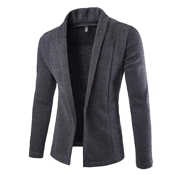Herr Solid Blazer Cardigan Långärmad Casual Slim Fit Tröja Jacka Stickad Rock XL A