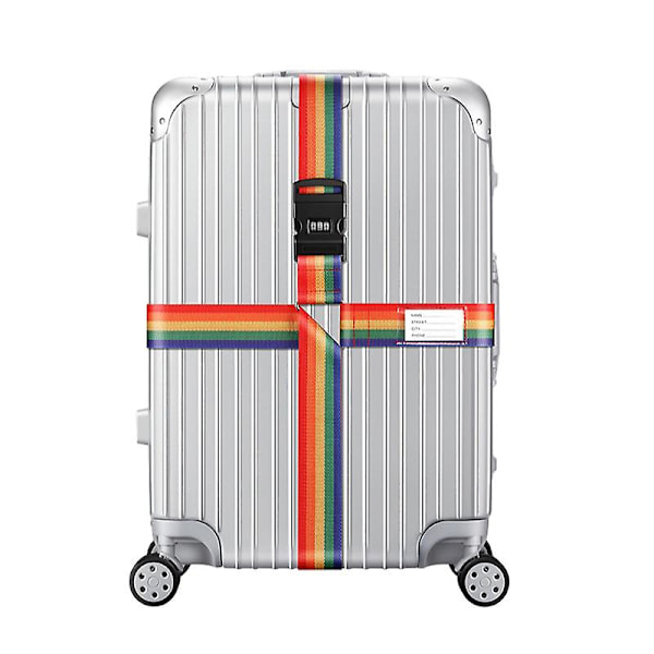 Ristikkäiset matkalaukkuhihnat lukolla, säädettävät matkalaukkuvyöt Colorful