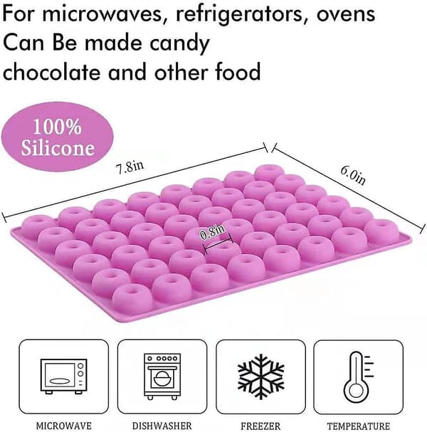 Donut Slikkepind Form, 5 Pak Silikone Nonstick Ring Gummibolsjeforme