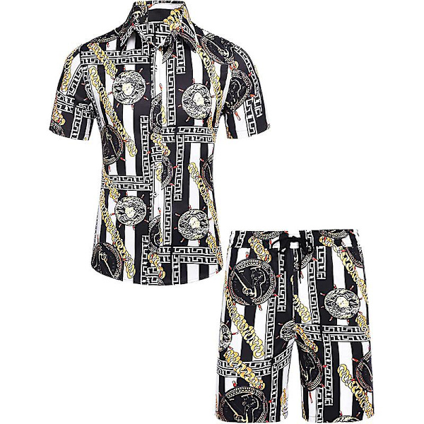Miesten ylelliset rennot lyhythihaiset havaijipaita-asut COLOR 5 XL