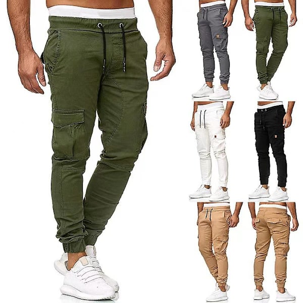 Herr Athletic Joggers Byxor, Sweatpants Byxor Cargo Byxor Green L