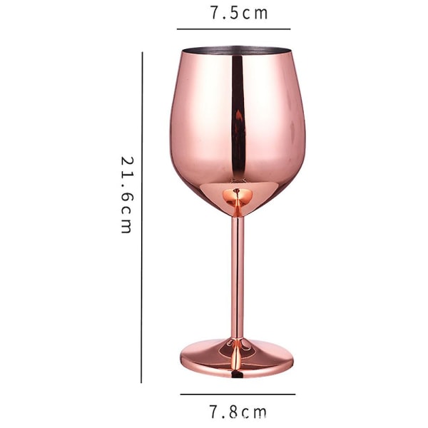 Vinglas i rostfritt stål - Snygga, okrossbara vinglas för resor, camping och pool - Fint, unikt och coolt bärbart vinglas i metall för utomhusbruk rose gold
