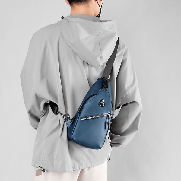 Liten crossbody-sling ryggsäck stöldskyddad ryggsäck för resor bröst axelväska Navy blue
