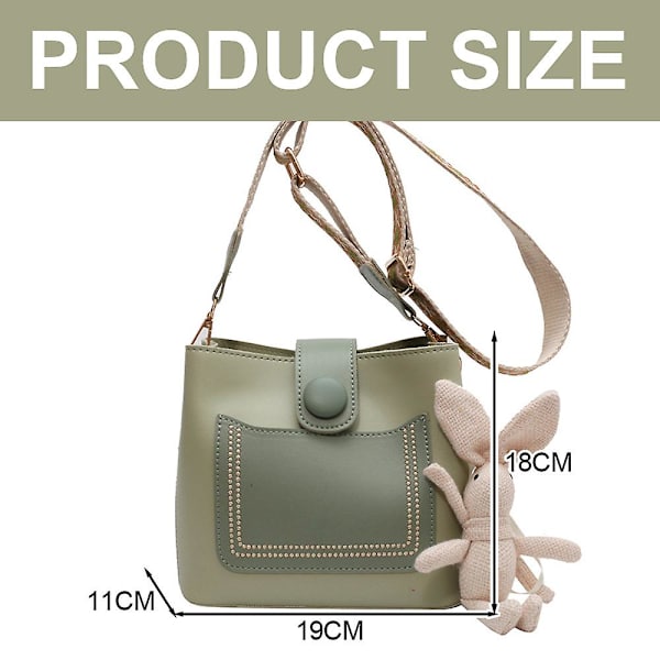 Ny Pu Tote Bag Mode Handväska Axelväska Joker Retro Slung Bucket Bag green