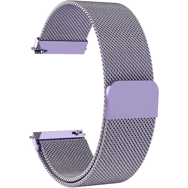 22 mm rem för Samsung Garmin Huawei, magnetiskt mesh i rostfritt stål för män och kvinnor (lavendellila)