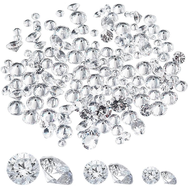150 st Kubisk Zirkonia Stenar i Diamantform, 3 Storlekar, Spetsiga Bakdelar, Cabochons