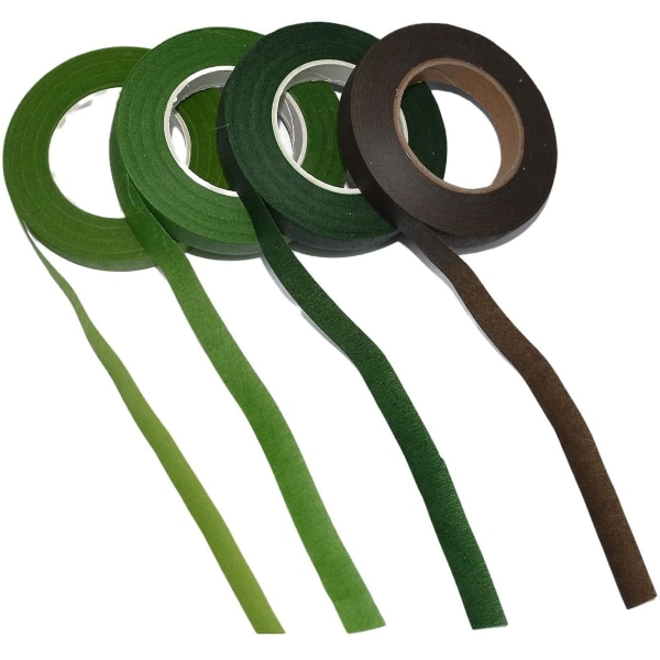 Set av 4 blommiga band med 4 färger, 1/2 tum breda med 30 yard för blommor att göra projekt och bukett stam Wrap Florist band. (mörkgrön, grön, gräs