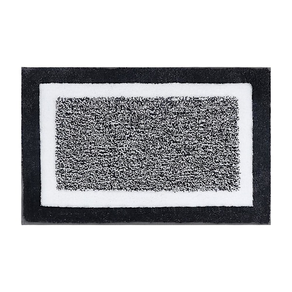 Luksus Badeværelsesmåtte, Ekstra Bløde og Absorberende Mikrofiber Bademåtter, Skridsikker Plysset Bademåtte, Maskinvask Tør, Bademåtter Til Badeværelse Fl black2 45x65cm