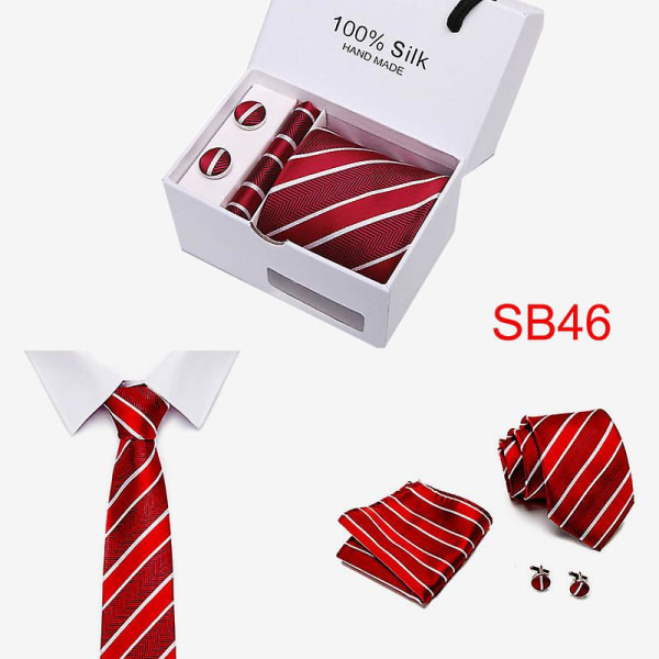 Herre Slips Spot Gaveæske 5 Dele Sæt Slips Business Formel Bryllupsslips B46