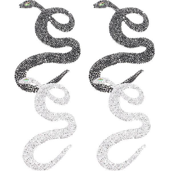 4 st Ormformade Applikationer DIY Klädapplikationer Kläder Rhinestones Patch