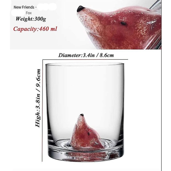 460 ml 3D Dyr/Kæledyr Krystalglas Kop, usædvanlige Unikke Klare Glas Te Kaffe Kopper Rejse Krus Sød Kat Kop