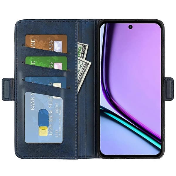 Læder telefoncover med magnetisk lukning til Realme C67 4G Style E
