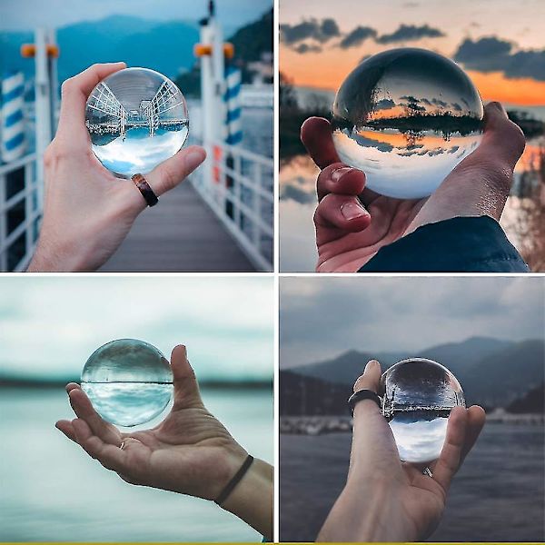 Fotografi Krystalkugle Klar Linse Kugle Glas Sfære Meditationskugle Til Fotografi, Spådom, Kunstdekoration 100MM