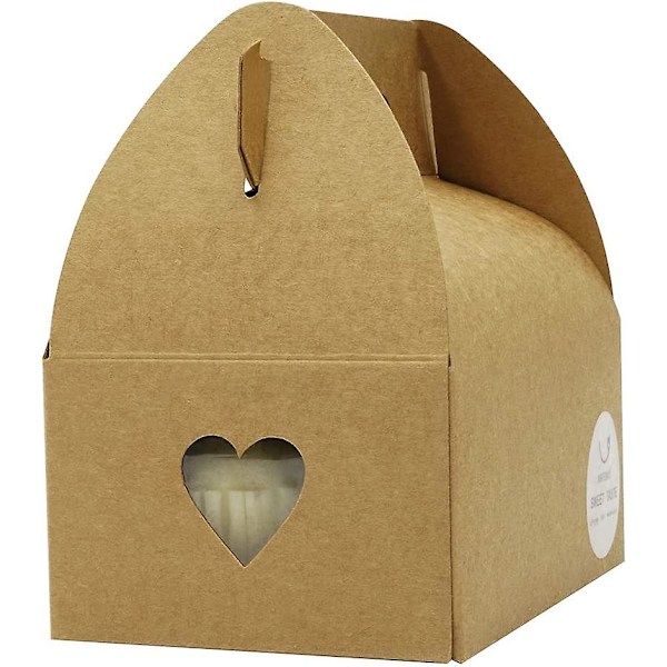 Håndholdte Små Bagerikasser Med Vindue 20 Stk Heilwiy 14 x 9 cm Heilwiy Kagepapir Gave