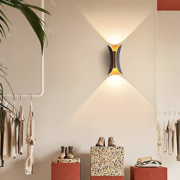 Vägglampa inomhus 10w Modern lampa Utomhus vägglampa Upp och ner Metall vägglampa 3000k Varmvitt Inredning Dekorativ för sovrum Hem Hall Vardagsrum
