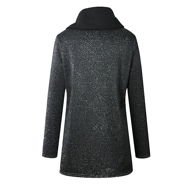 Höst Dam Hög Hals Casual Jacka Kappa Parka Hoodie Lång Dragkedja Ytterkläder Toppar 5XL A