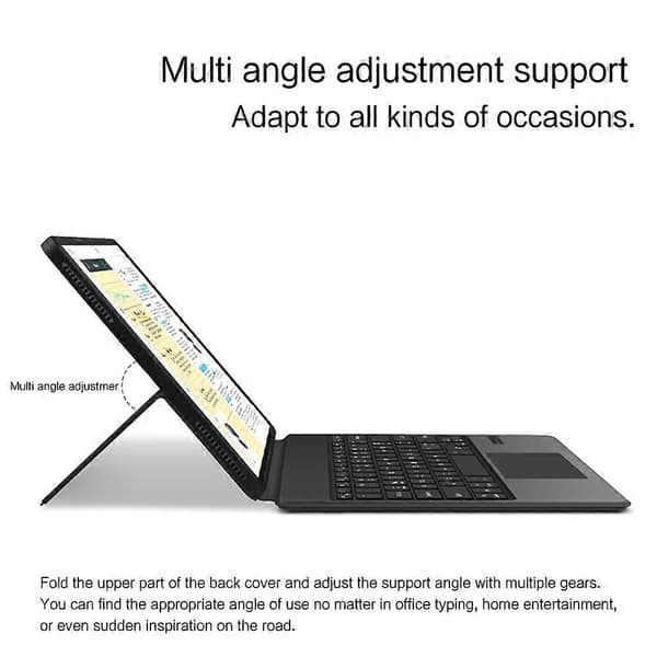 För Samsung Galaxy Tab S10 Ultra Läderfodral+Touchpad Bluetooth-tangentbord