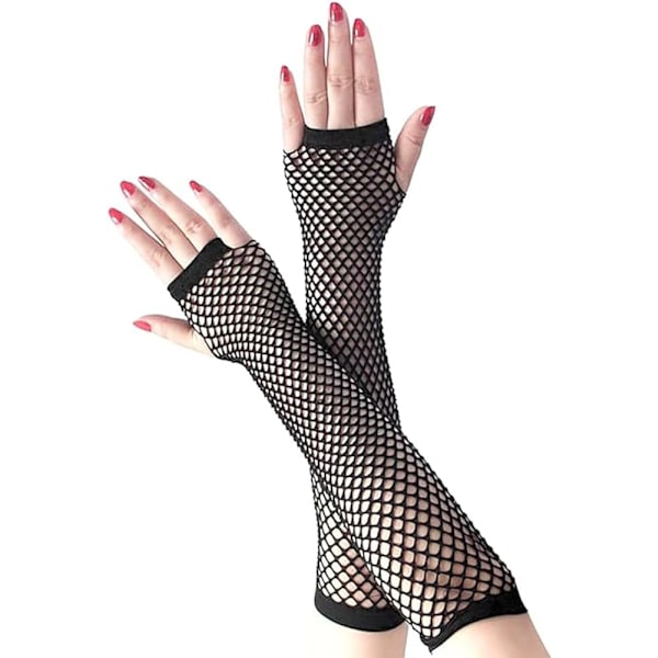 Handskar Baby Pojkar Långa Fisknätshandskar 7 Blandade Färger Party Maskerad Tutu (Svart), One Size