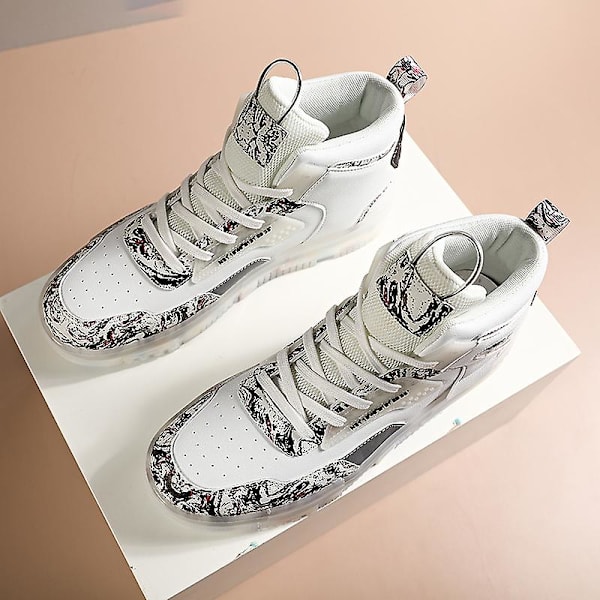 Herre Sports Løbesko Basketballsko Åndbare Sneakers Fr9966 White EU 41