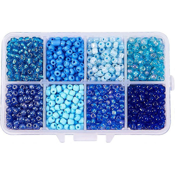 6/0 Blå Fröpärlor 1900 St 4mm Flerfärgade Pärlor Glasfröpärlor Midjepärlor