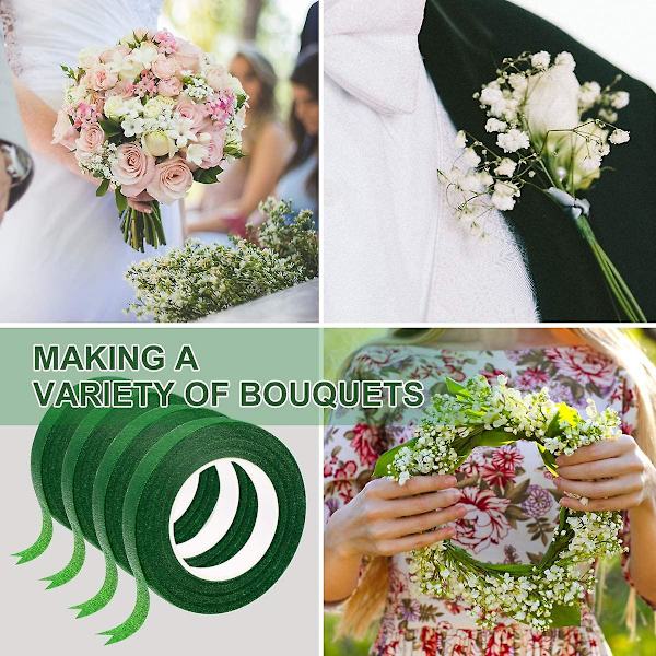 4 rullar blomstertejp för bukettstamomslag och florist hantverksprojekt Tionsdark Green