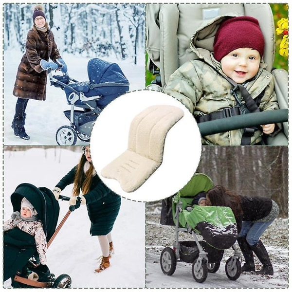 Baby Klapvogns Sædeindlæg, Kunstigt Fåreskind Pram Indlæg Til Klapvogne, Autostole Grey