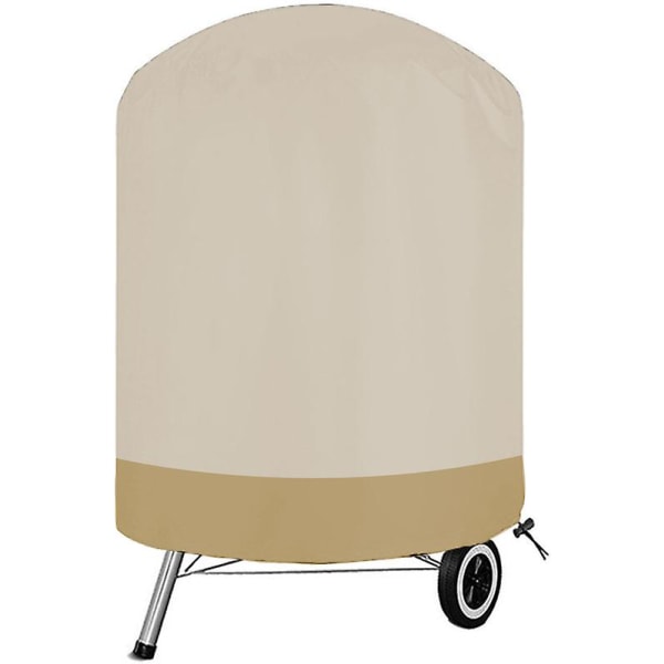 Rund Vattentät Bbq Utomhus Eldstad Spis Hölje Ugn Hölje Brasa Hölje Grill Hölje, Beige Och Kaffe Färg 71*56cm