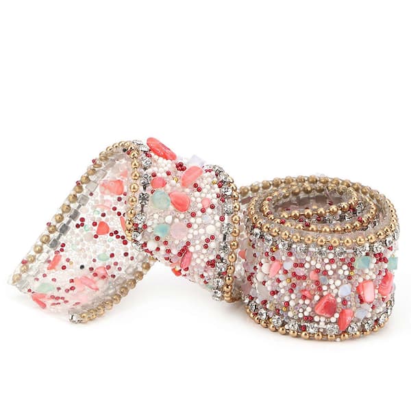 2,5 cm DIY Diamant Mesh Wrap Roll Krystall Rhinestones Kjederibbon Dekor Red