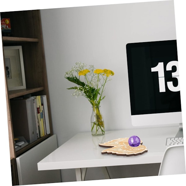 5 stk. log krystal ornamenter vingeformet kugle display stand træ vingeholder krystalkugle stand mini håndværk beslag base bord base Poplar