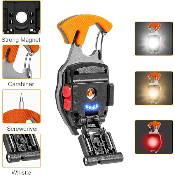 Mini Bärbar Arbetslampa Uppladdningsbar Ficklampa 800 Lumen Nyckelring Inspektionslampa