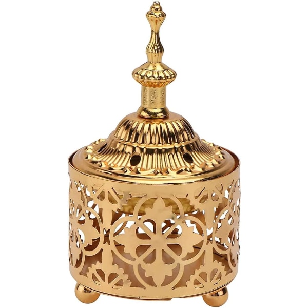 Retro Metal Sort Røgelsesbrænder Retro Røgelsesbrænder Røgelsespindeholder Aromaterapi Dekorative Ornamenter (guld)