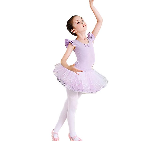 Ballettdrakter for små jenter med skjørt, ballettdansedrakt Blue 150cm